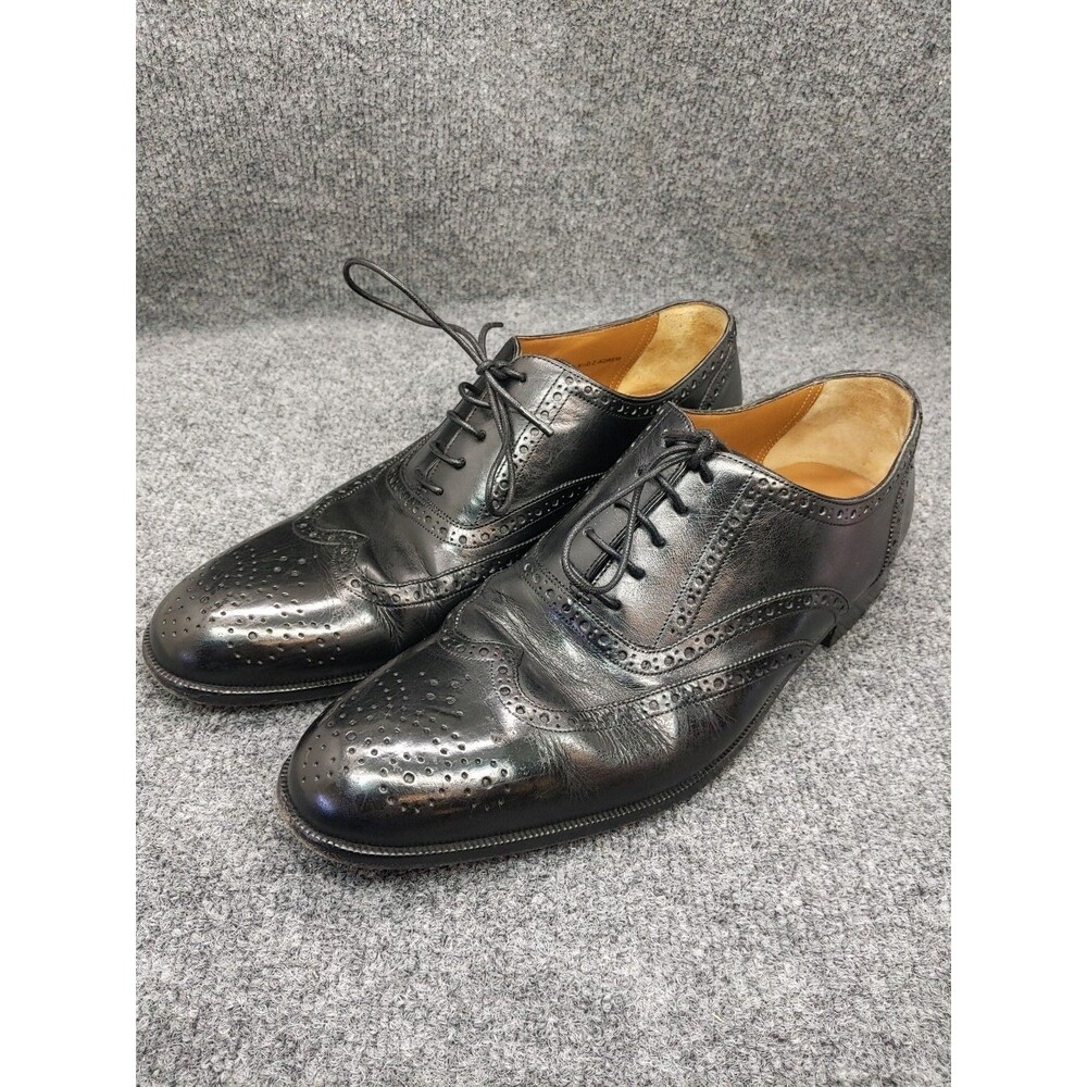 Bally Men's Black Oxfords Leather Z-Adrem Size 8 1/2D Made In Switzerland